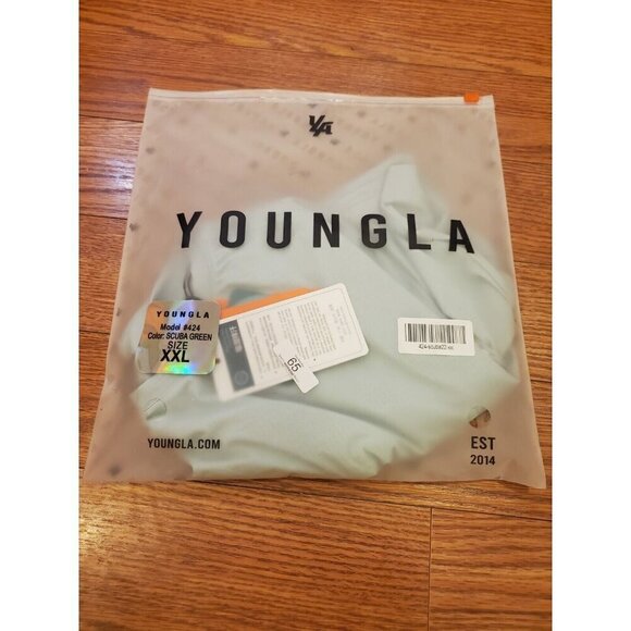 YoungLA Men’s Size 2XL Zephyr compression Long Sleeve shirt Scuba Green #424 NWT - Picture 11 of 11